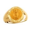 Our Lady of Guadalupe Ring. 14k gold, 15 mm round top