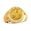 Our Lady of Lourdes Ring. 14k gold, 18 mm round top