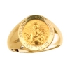 Lady of Mount Carmel Ring. 14k gold, 15 mm round top