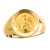 Lady of Mount Carmel Ring. 14k gold, 18 mm round top