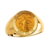 St. Jude Ring. 14k gold, 15 mm round top