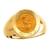 St. Michael Ring. 14k gold, 18 mm round top