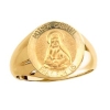 Mother Cabrini Ring. 14k gold, 15 mm round top