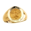 St. Martin De Porres Ring. 14k gold, 15 mm round top
