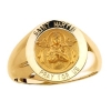 St. Martin De Porres Ring. 14k gold, 18 mm round top
