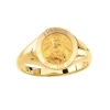 St. Paul Ring. 14k gold, 12 mm round top