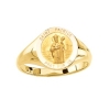 St. Patrick Ring. 14k gold, 12 mm round top
