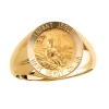 Infant Jesus Ring. 14k gold, 15 mm round top