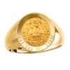 Caridad del Cobre Ring. 14k gold, 18 mm round top