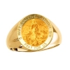 Immaculate Conception Ring. 14k gold, 15 mm round top