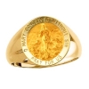 Immaculate Conception Ring. 14k gold, 18 mm round top