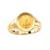 Infant of Prague Ring. 14k gold, 12 mm round top