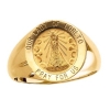 Lady of Loreto Ring. 14k gold, 18 mm round top