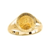 Lady of the Assumption Ring. 14k gold, 12 mm round top