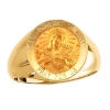 Sacred Heart of Mary Ring. 14k gold, 18 mm round top