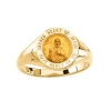 Sacred Heart of Jesus Ring. 14k gold, 12 mm round top