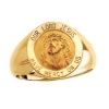 Face of Jesus Ring. 14k gold, 15 mm round top