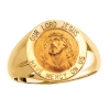 Face of Jesus Ring. 14k gold, 18 mm round top