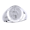 St. Florian Sterling Silver Ring, 18 mm round top