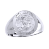 St. Michael Sterling Silver Ring, 15mm top