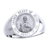 Sacred Heart of Jesus Sterling Silver Ring, 18 mm round top