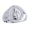 Holy Scapular Sterling Silver Ring, 18 mm round top