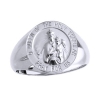 Holy Scapular Sterling Silver Ring, 15mm top