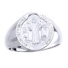 St Benedict Sterling Silver Ring, 18 mm round top