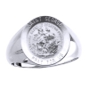 St. George Sterling Silver Ring, 18 mm round top