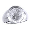 St. Francis of Assisi Sterling Silver Ring, 18 mm round top
