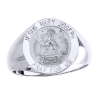 Jesus Mary and Joseph Sterling Silver Ring, 18 mm round top