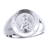 Lady of Mount Carmel Sterling Silver Ring, 18 mm round top