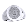 Ecce Homo Sterling Silver Ring, 18 mm round top