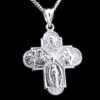 Sterling Silver Cruciform Cross Pendant Medal & 18" Chain.