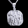 Sterling Silver 4 Way Medal with Floral Corners & 18" Chain.