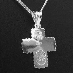 Small Scalloped Four Way Cruciform Cross & 18" Chain. - Click Image to Close