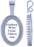 Gallery Wire Pendants in sterling silver.