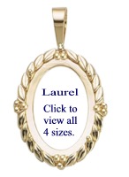 Laurel Pendants in silver or 14k gold.