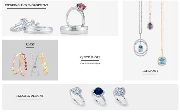 Fashion Jewelry in rings, pendants, earrings, chains.