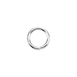 Round jump ring, 6 mm max chains. 14K white gold. - Click Image to Close
