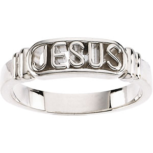 Sterling Silver In The Name of Jesus® Chastity Ring - Click Image to Close