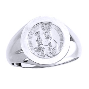 St. Anne De Beau PreSterling Silver Ring, 18 mm round top - Click Image to Close