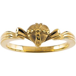 14K Yellow Gold The Gift Wrapped Heart® Ring - Click Image to Close
