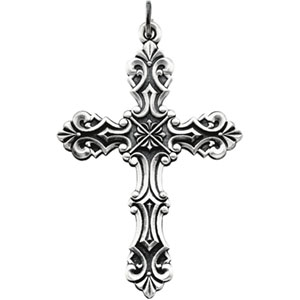 Large Budded Cross Pendant - Click Image to Close