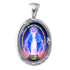 Miraculous Mary Charm Gem Pendant - Click Image to Close