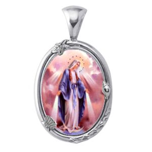 Our Lady of Grace Charm Gem Pendant - Click Image to Close