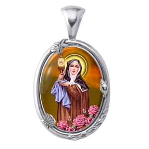 St Clare of Assisi Charm Gem Pendant - Click Image to Close