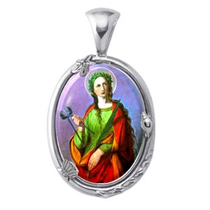 St Lucy Charm Gem Pendant - Click Image to Close