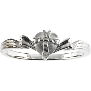 14K White Gold The Gift Wrapped Heart® Ring - Click Image to Close