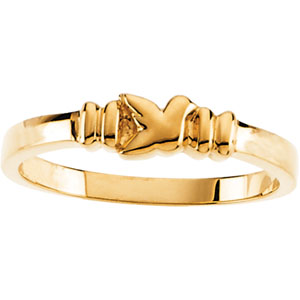 14K Yellow Gold Holy Spirit Chastity Ring - Click Image to Close